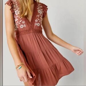 Miami Terracotta Floral Mini Dress